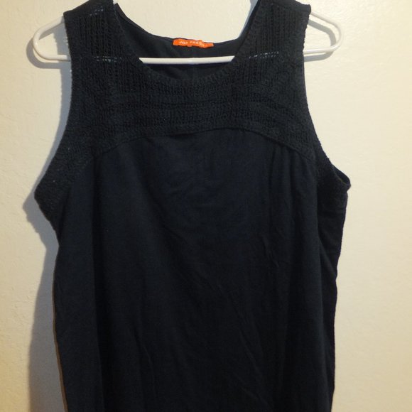 Joe Fresh + Women's L Navy Tank Blouse with Crochet Detail GUC - Picture 5 of 11